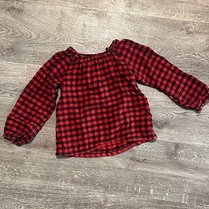 Plaid Red and Black Kids Shirt